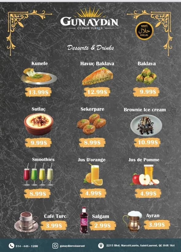 GUNAYDIN RESTAURANT MONTREAL menu item 1